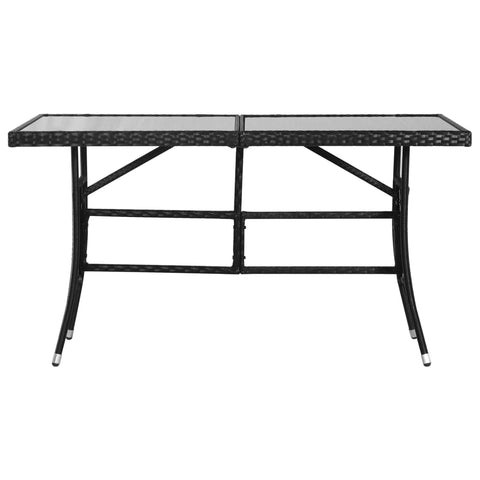 Garden Table Black - Poly Rattan