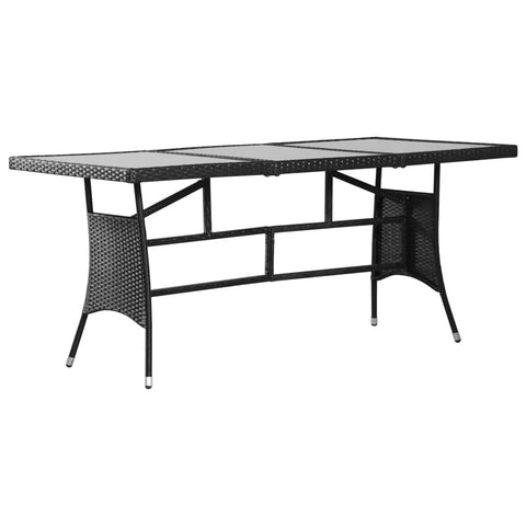 Garden Table Black-Poly Rattan