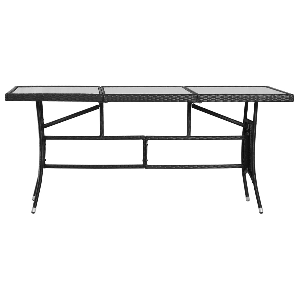 Garden Table Black-Poly Rattan