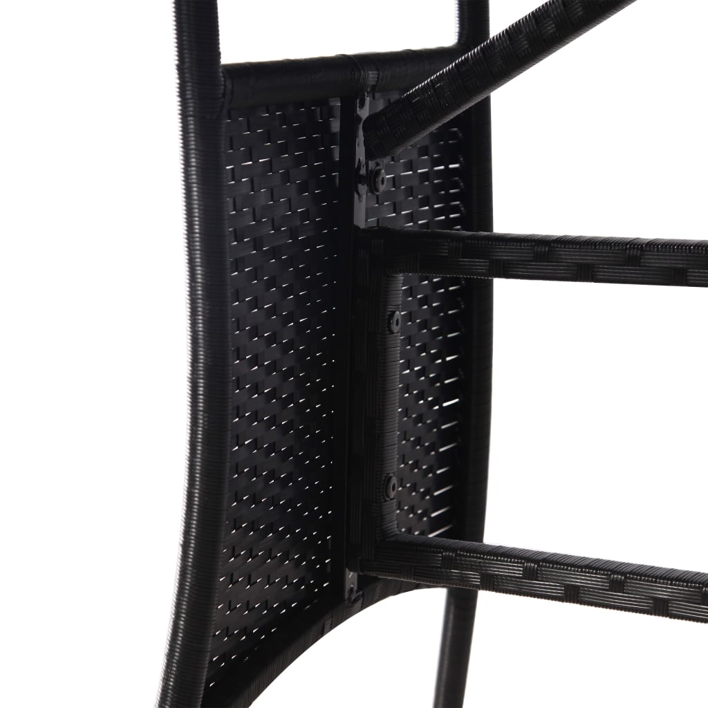 Garden Table Black-Poly Rattan