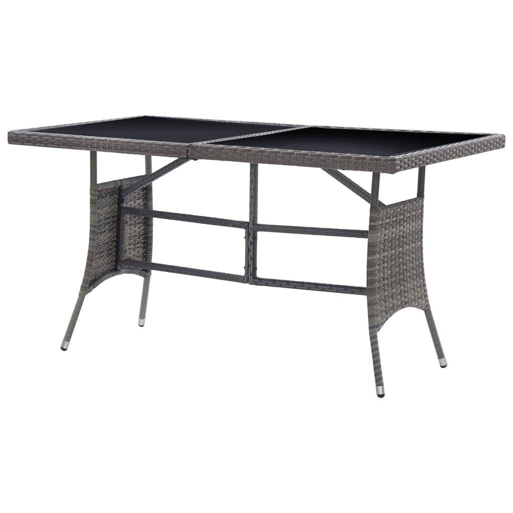 Garden Table Grey - Poly Rattan