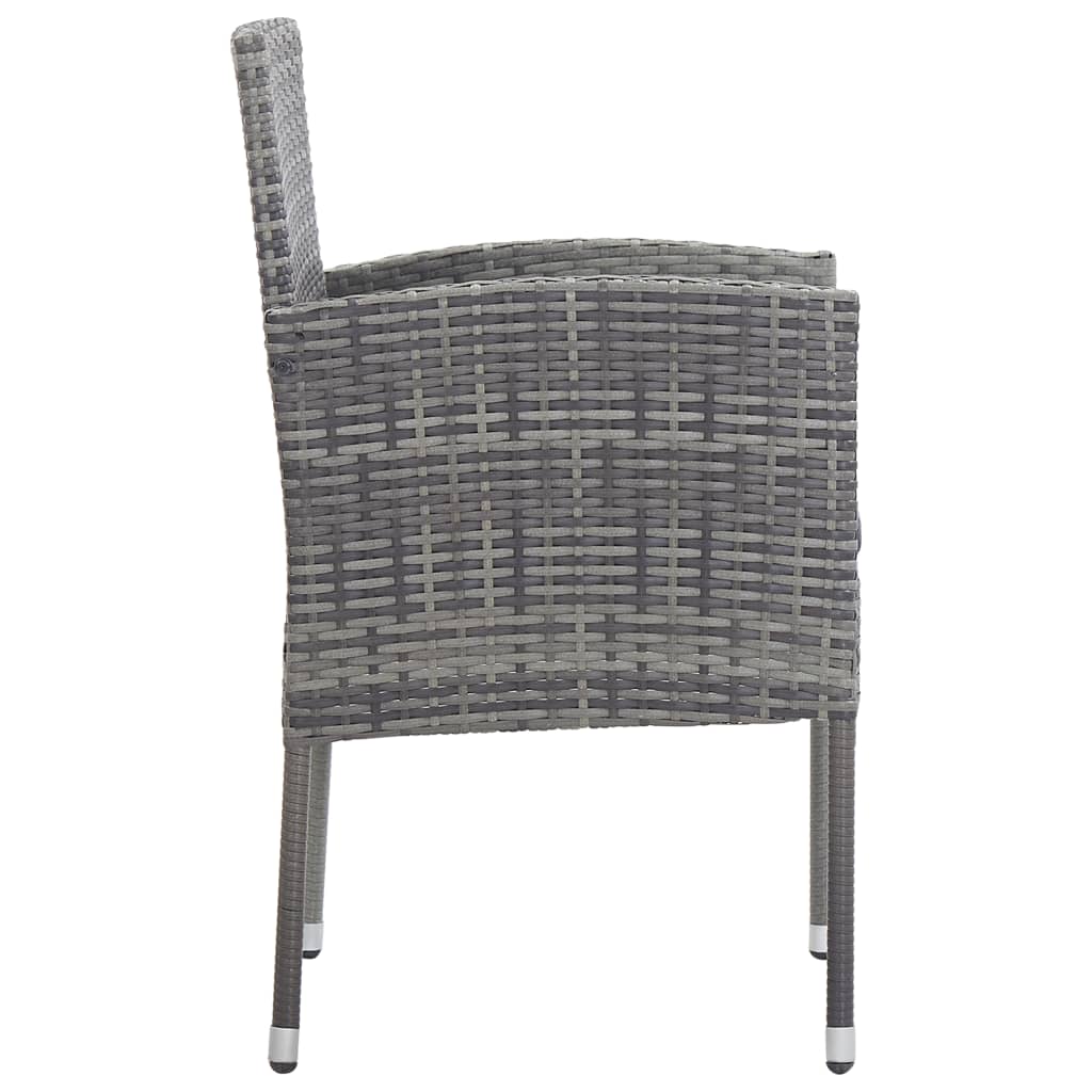 Garden Chairs with Dark Grey Cushions 4 pcs Grey