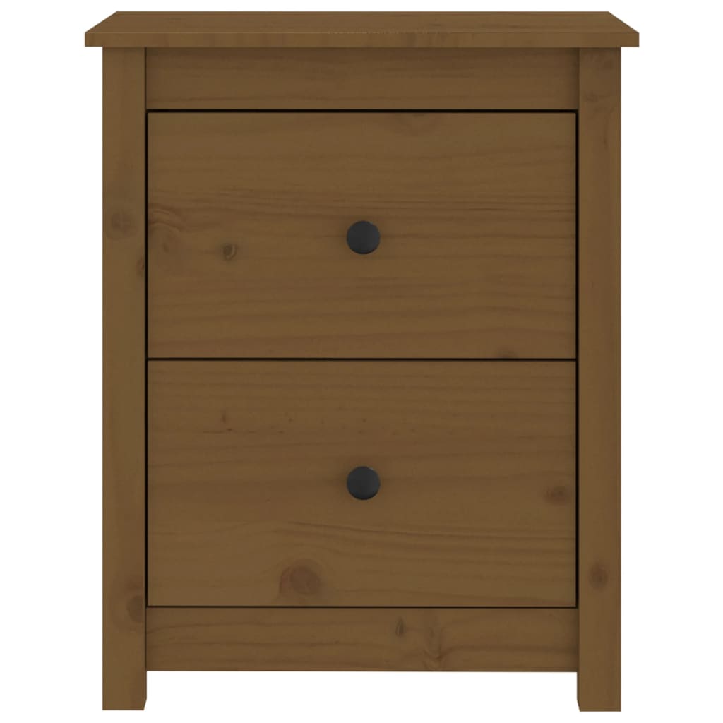 Bedside Cabinet Honey Brown - Solid Wood Pine