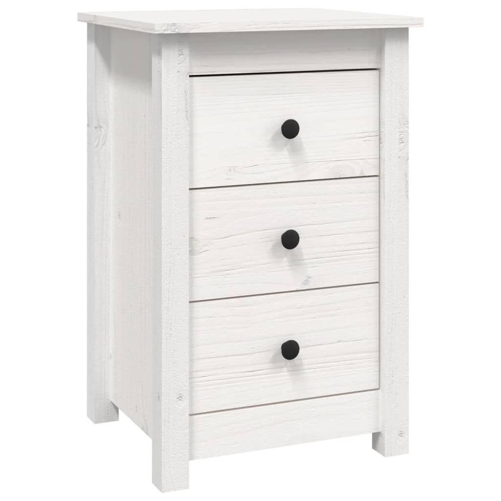 Bedside Cabinets 2 pcs White Solid Wood Pine