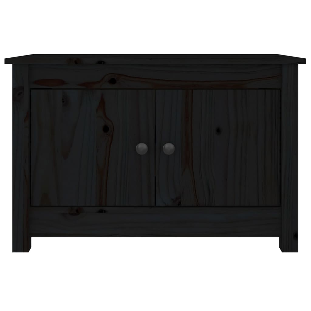 Shoe Cabinet Black Solid Wood Pine