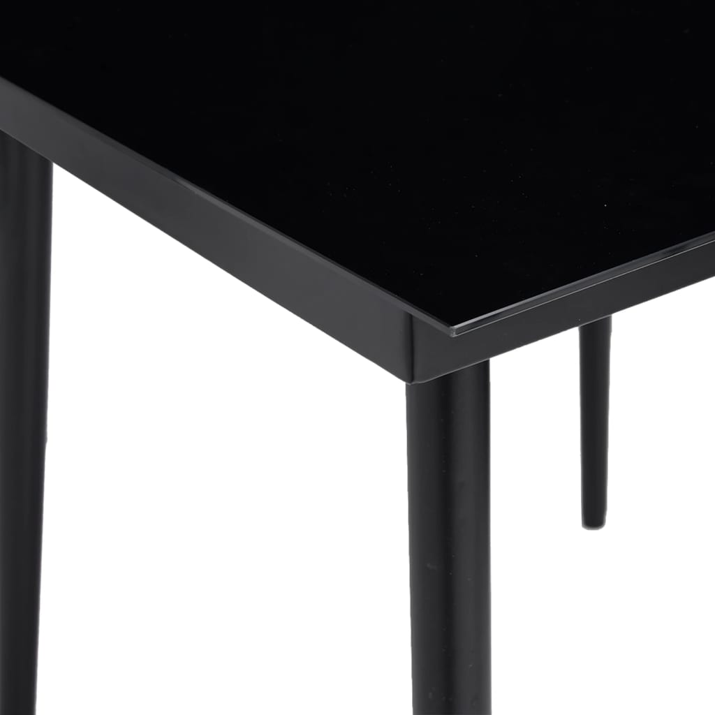 Garden Dining Table Black Steel and Glass