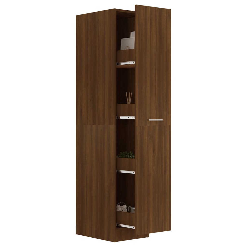 Apothecary Cabinet Brown Oak Engineered Wood