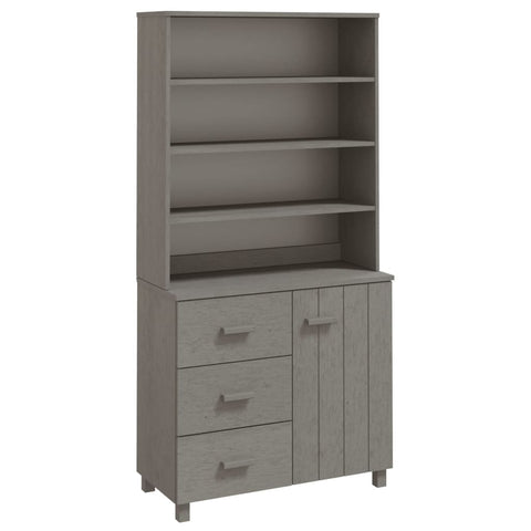 Highboard "HAMAR" Solid Wood Pine Light Grey