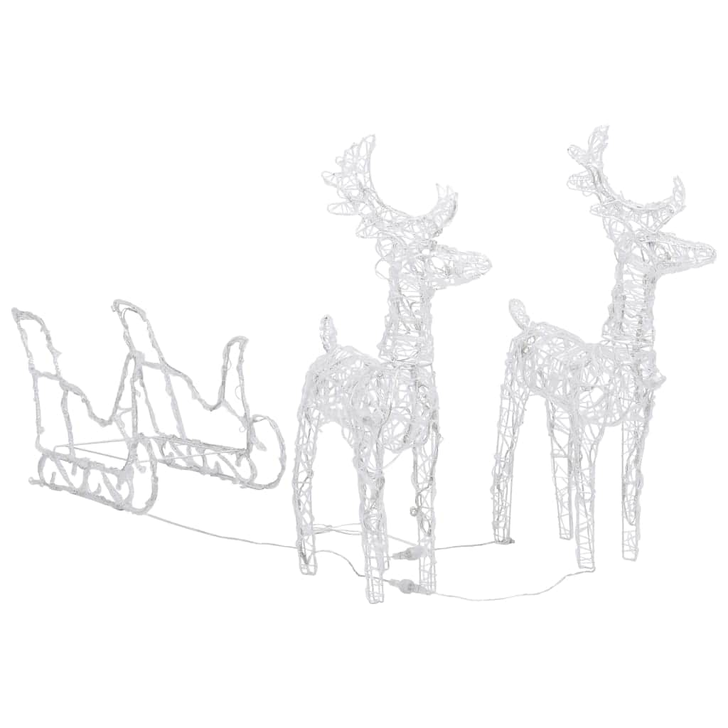 Reindeers & Sleigh Christmas Decoration LEDs Acrylic