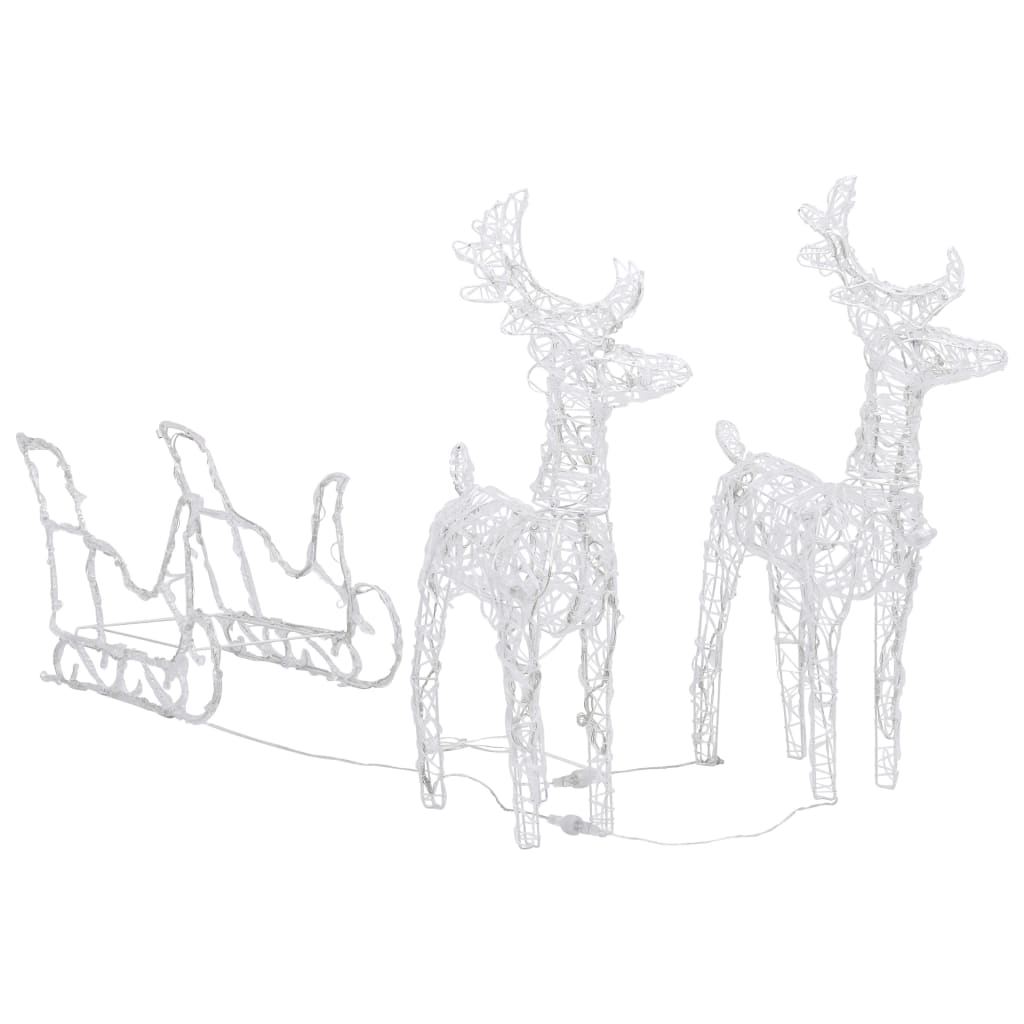 Reindeers &Sleigh Christmas Decoration 320 LEDs Acrylic