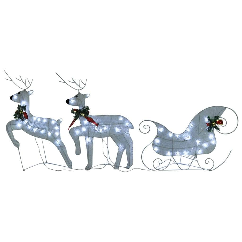 Reindeer & Sleigh Christmas Decoration 100 LEDs Outdoor White