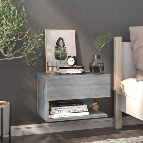 Wall Bedside Cabinet Grey Sonoma