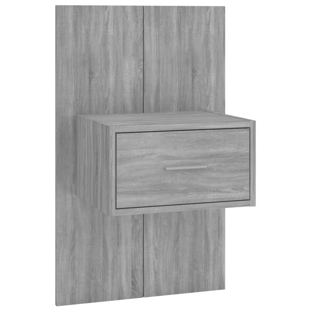 Wall Bedside Cabinet Grey Sonoma Engineered