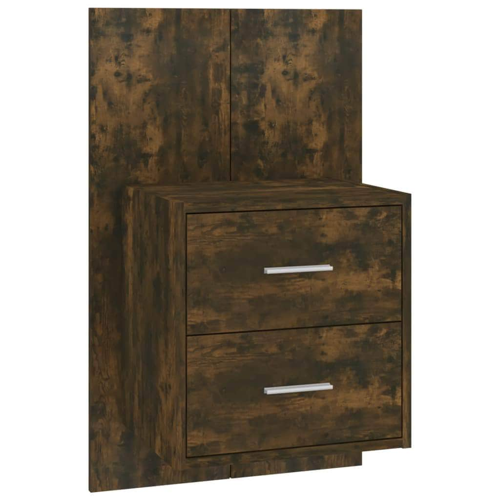 Wall Bedside Cabinets 2 pcs Smoked Oak Engineered Wood