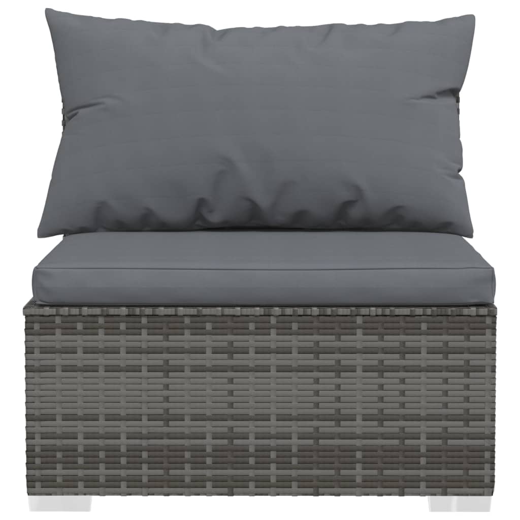 Rattan Tranquility in Grey: 5-Piece Garden Lounge Set with Plush Cushions