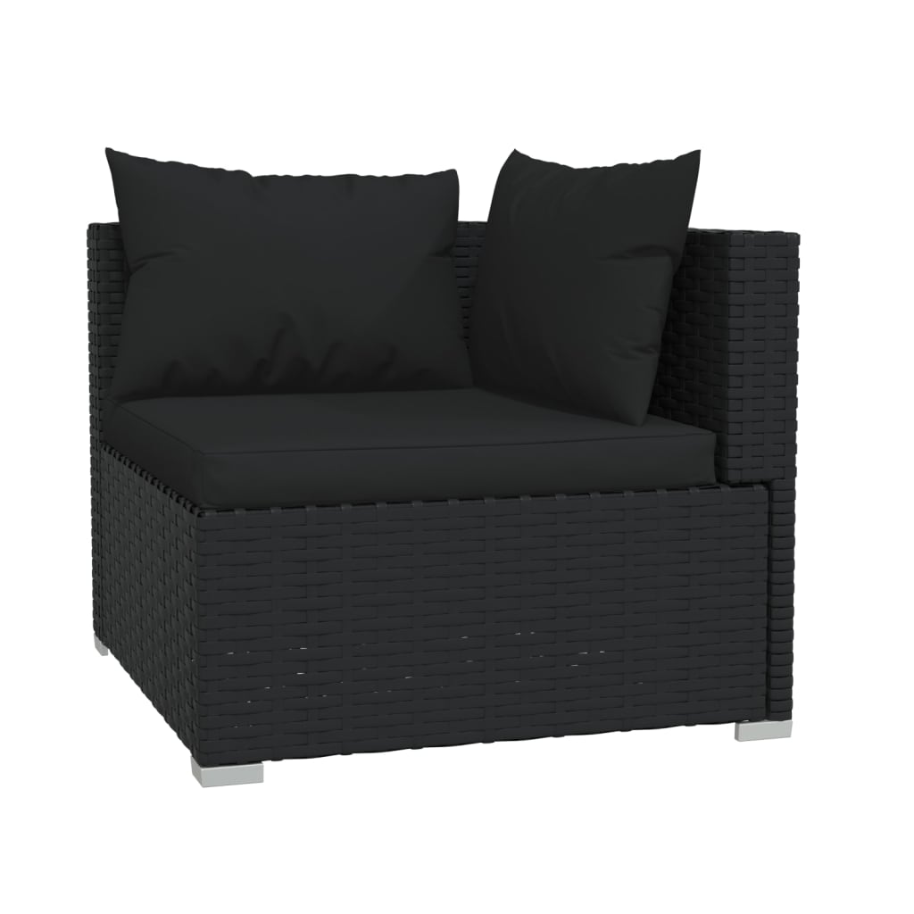 Contemporary Rattan Comfort: 5-Piece Garden Lounge Set with Plush Grey Cushions