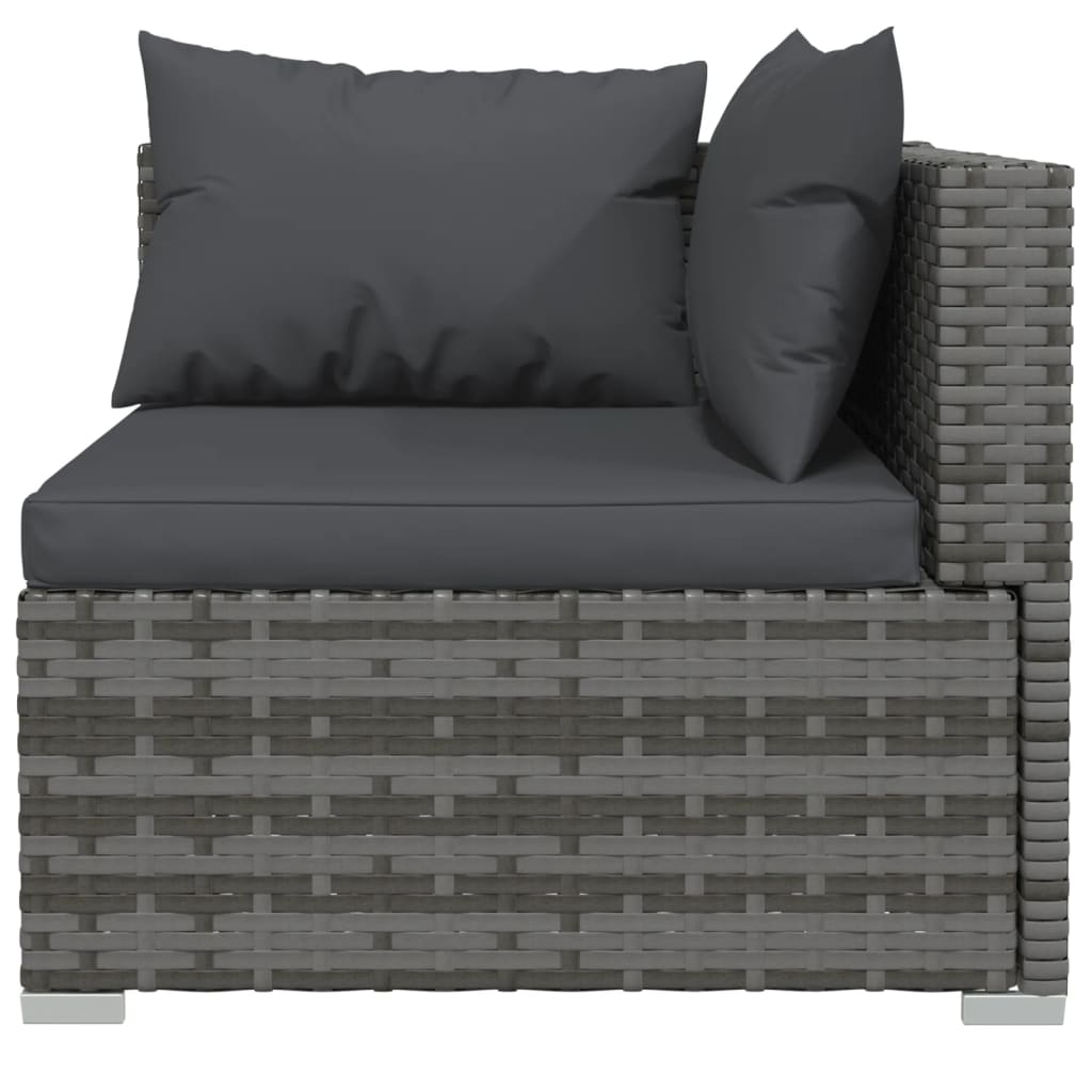 Tranquil Rattan : 7-Piece Garden Lounge Set in Elegant Grey with Plush Cushions