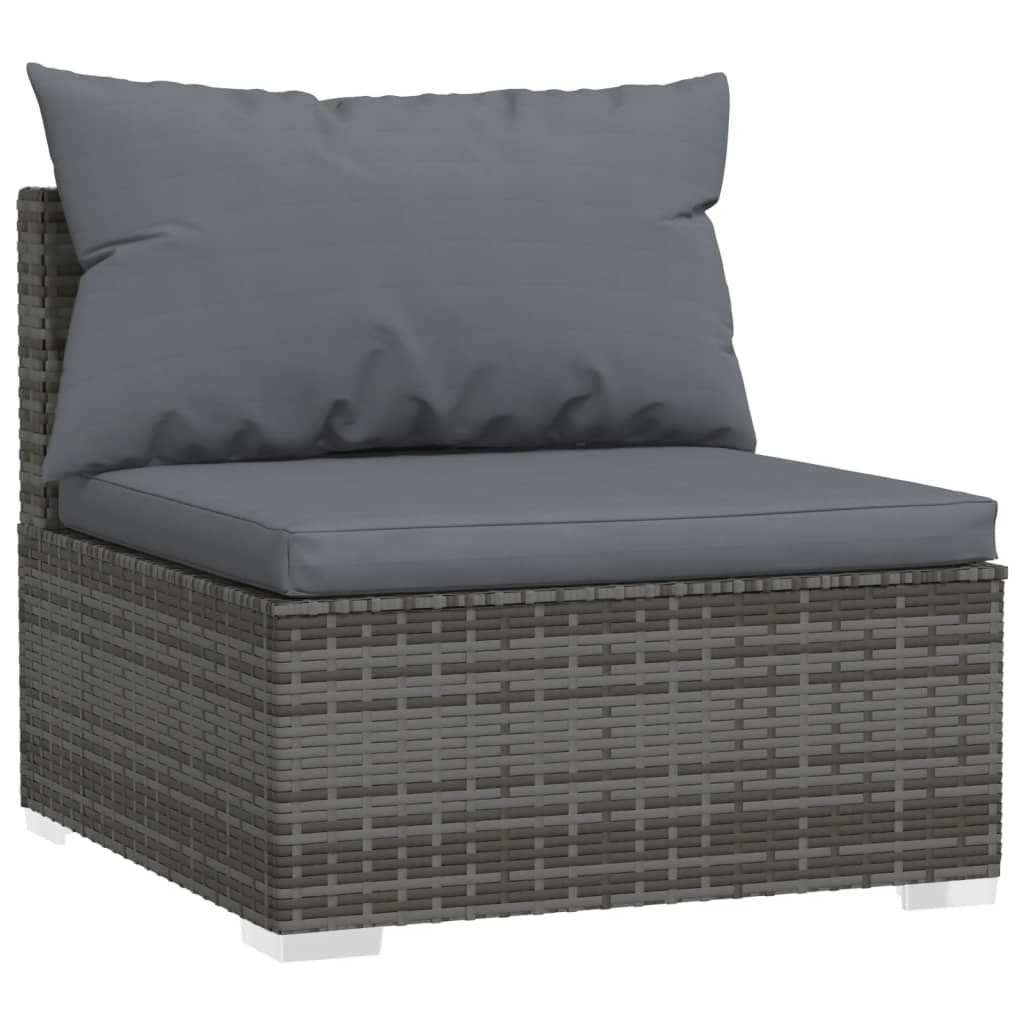 Tranquil Rattan : 7-Piece Garden Lounge Set in Elegant Grey with Plush Cushions