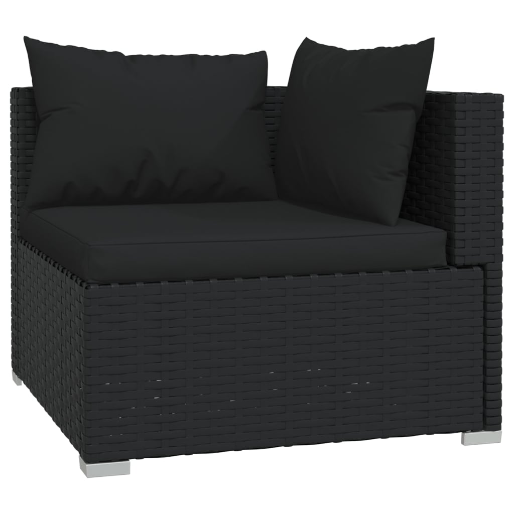 Rattan Oasis: 10-Piece Garden Lounge Set with Plush Cushions