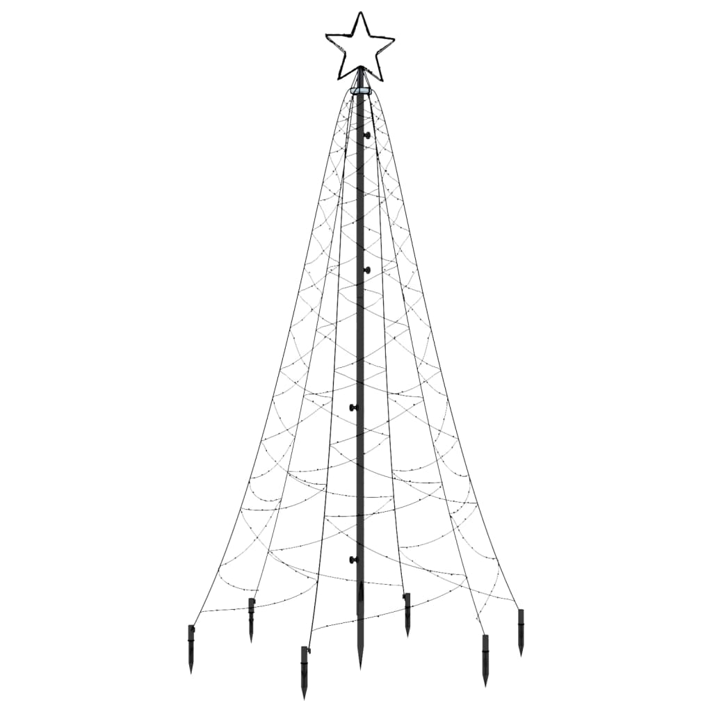 Christmas Tree with Spike Cold White 200 LEDs 180 cm