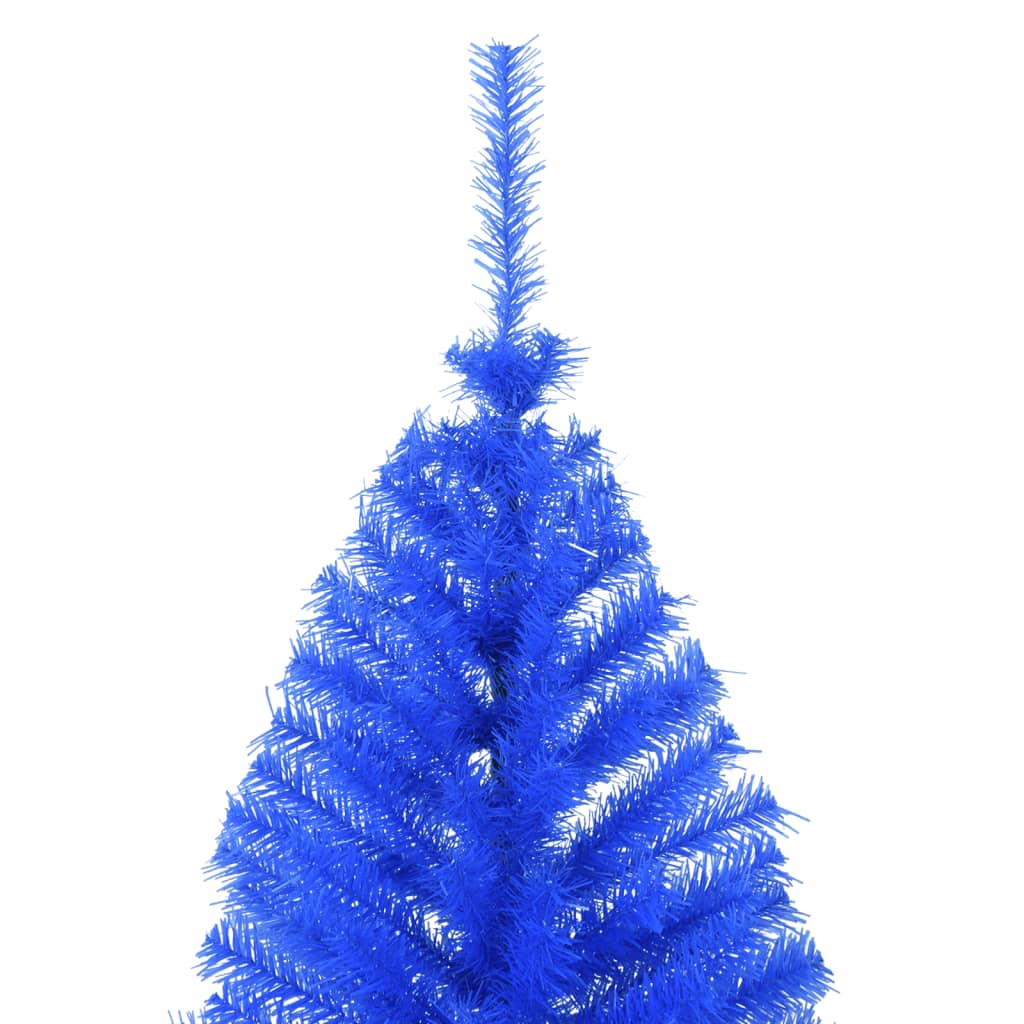 Artificial Half Christmas Tree with Stand Blue PVC