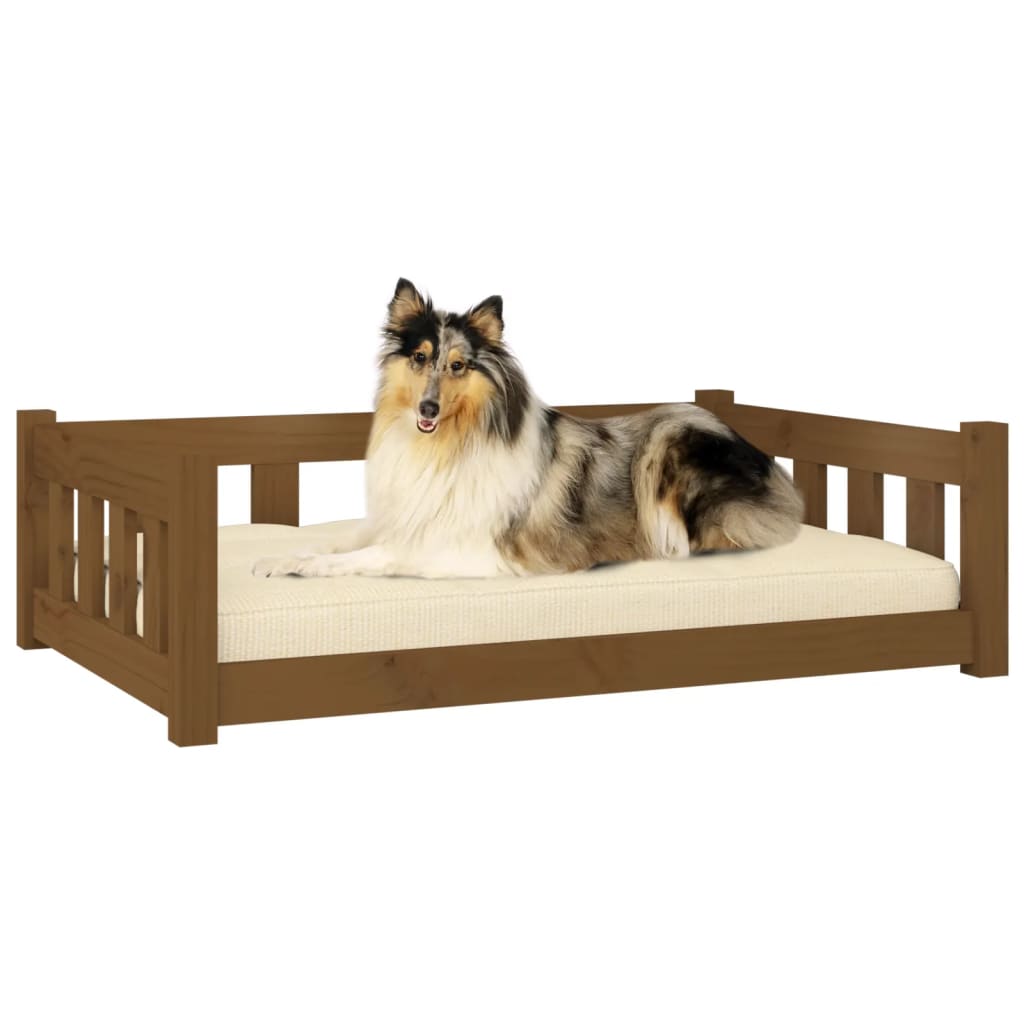 Dog Bed Honey Brown Solid Wood Pine