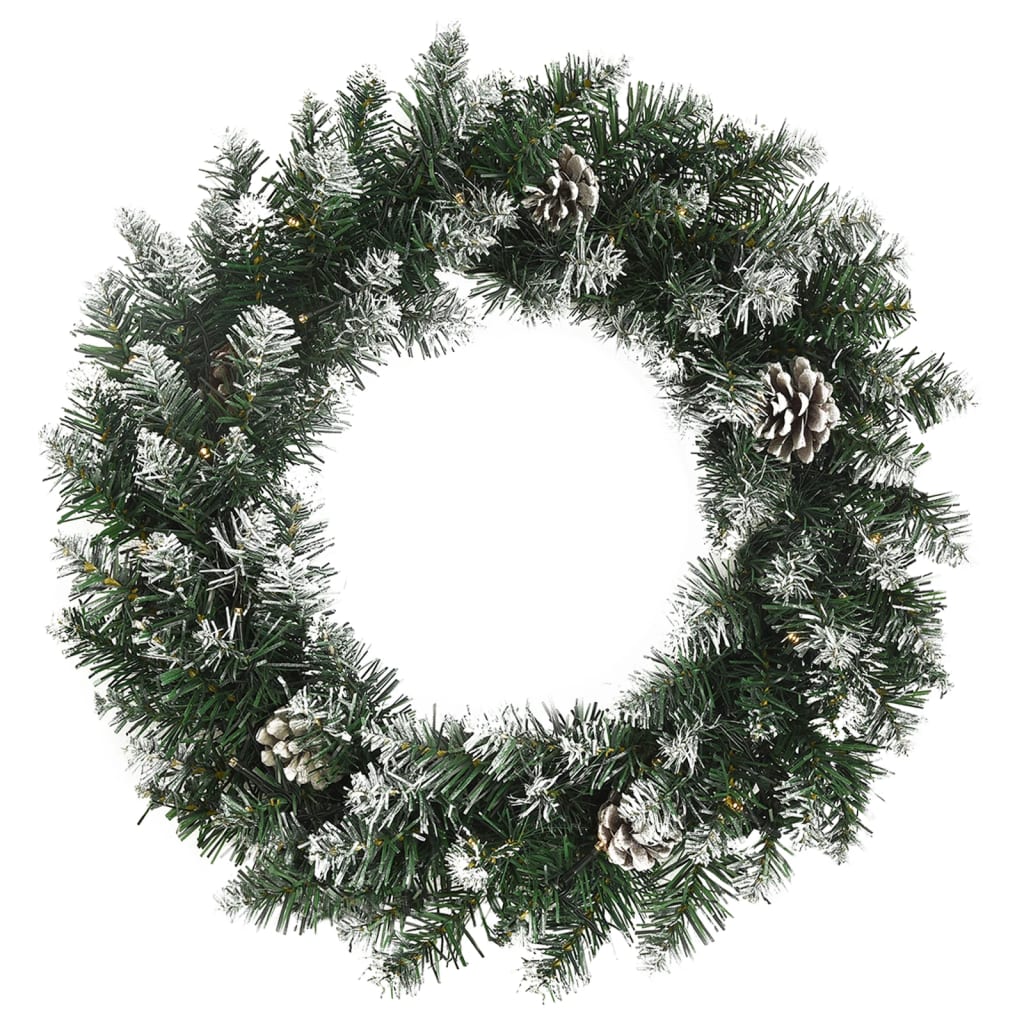 Christmas Wreath with LED Lights Green /PVC