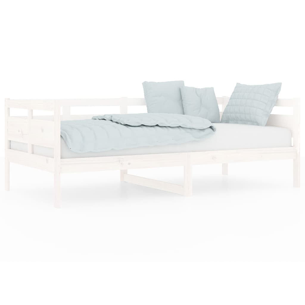 Day Bed White Solid Wood Pine Single Size