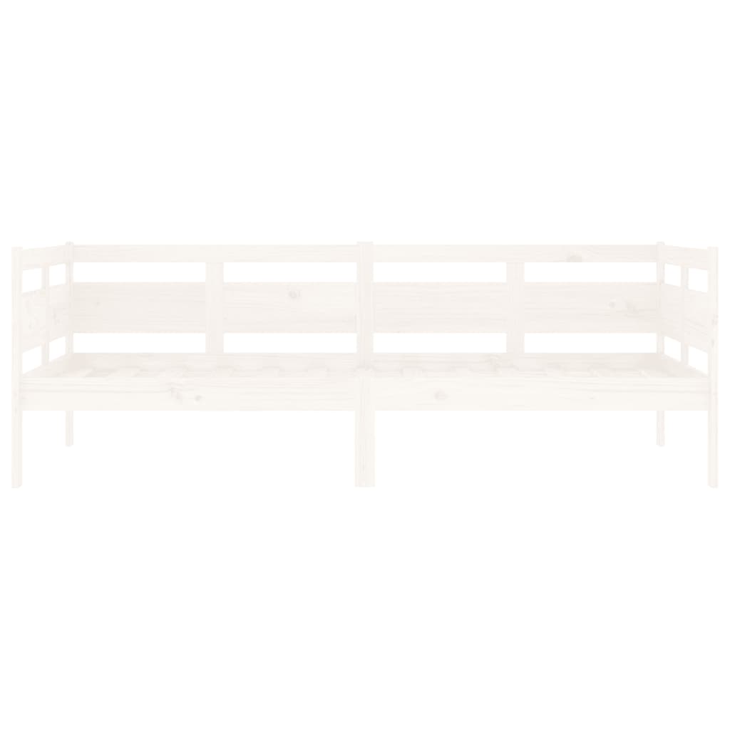 Day Bed White Solid Wood Pine Single Size