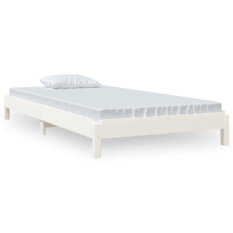 Stack Bed White Solid Wood Pine Single Size