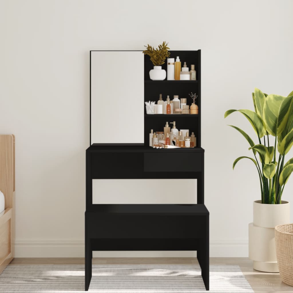 Dressing Table with Mirror Black