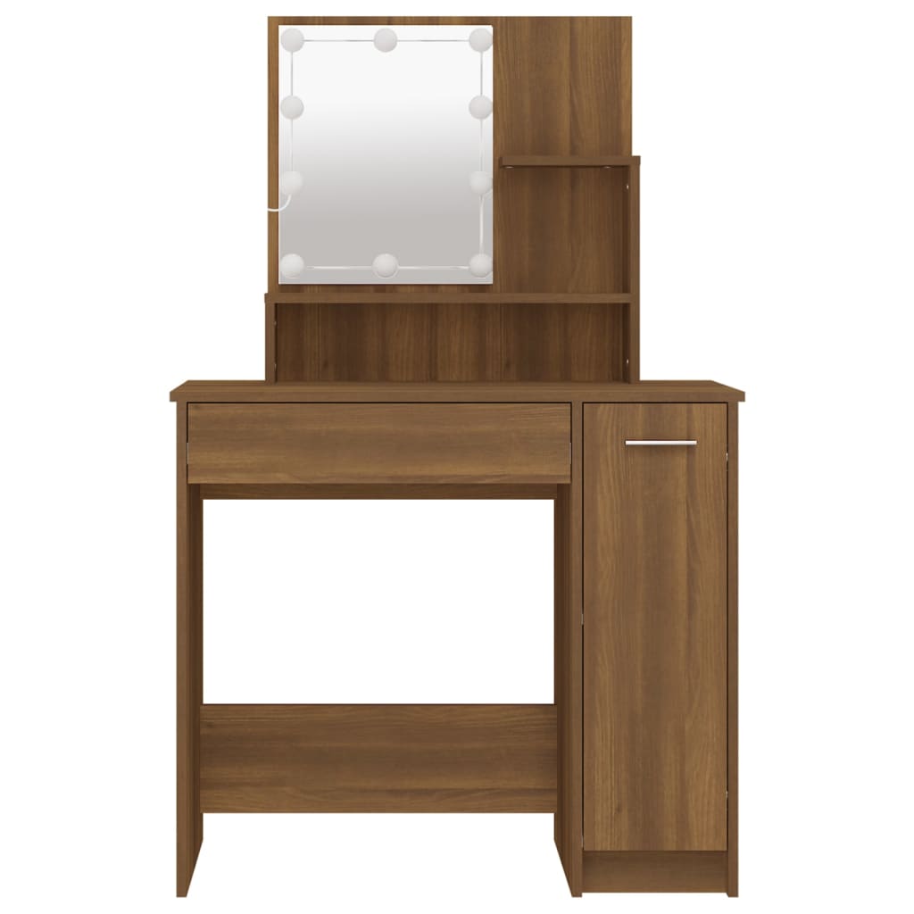 Dressing Table with LED Brown Oak