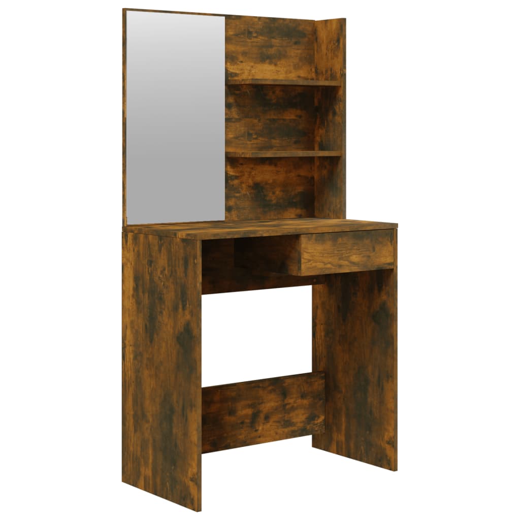 Dressing Table with Mirror Smoked Oak