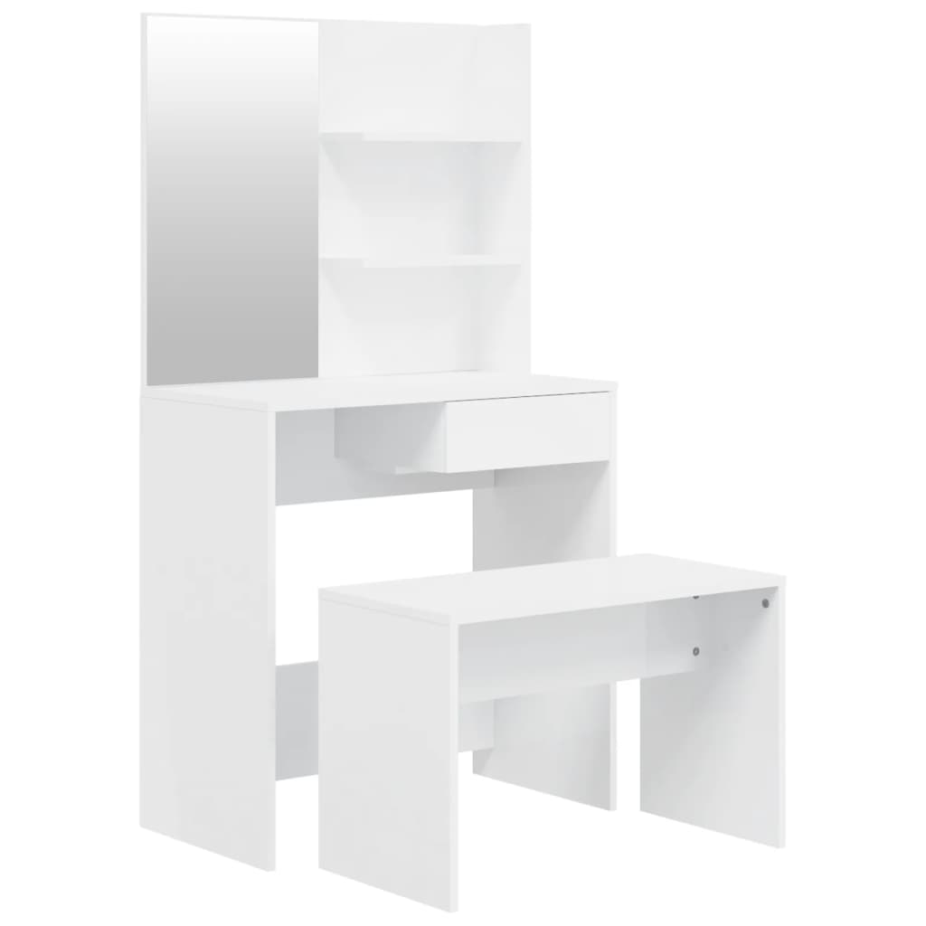 Dressing Table Set High Gloss, White