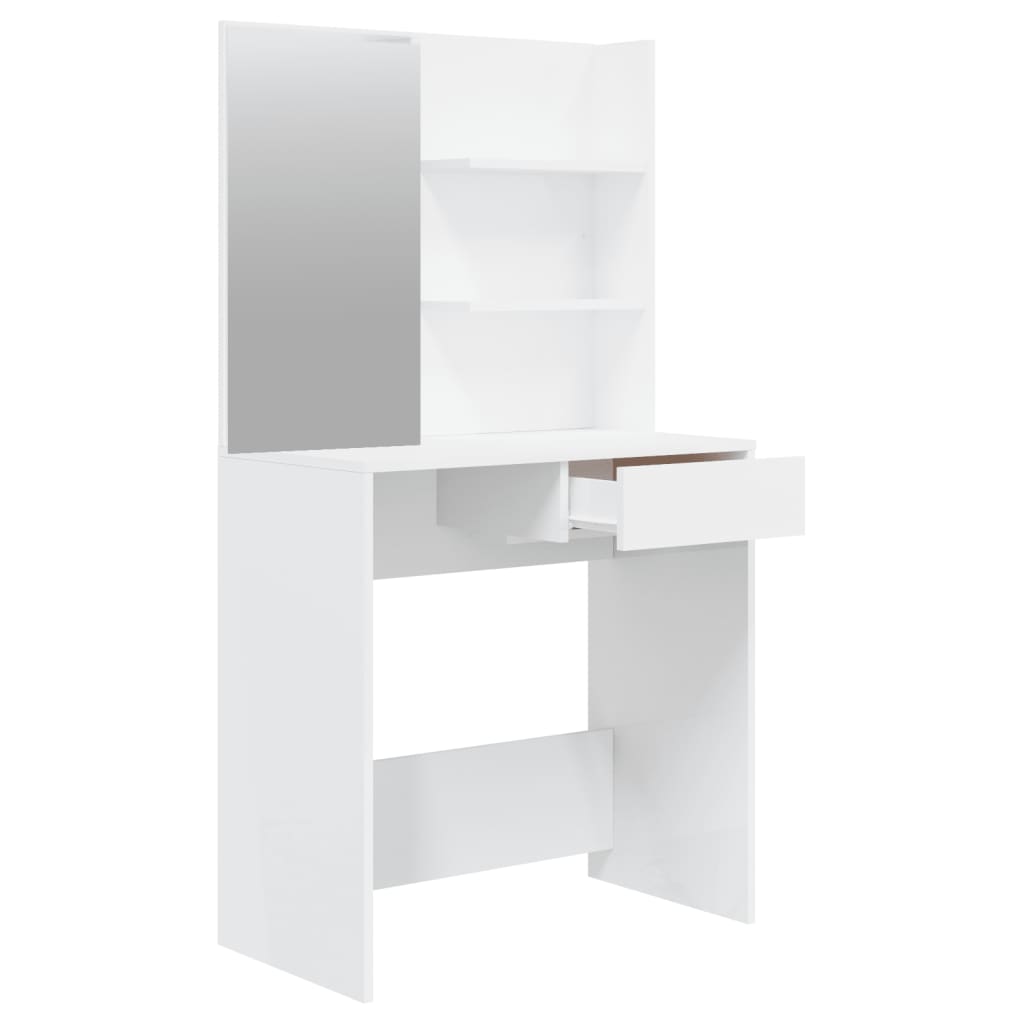 Dressing Table Set High Gloss, White