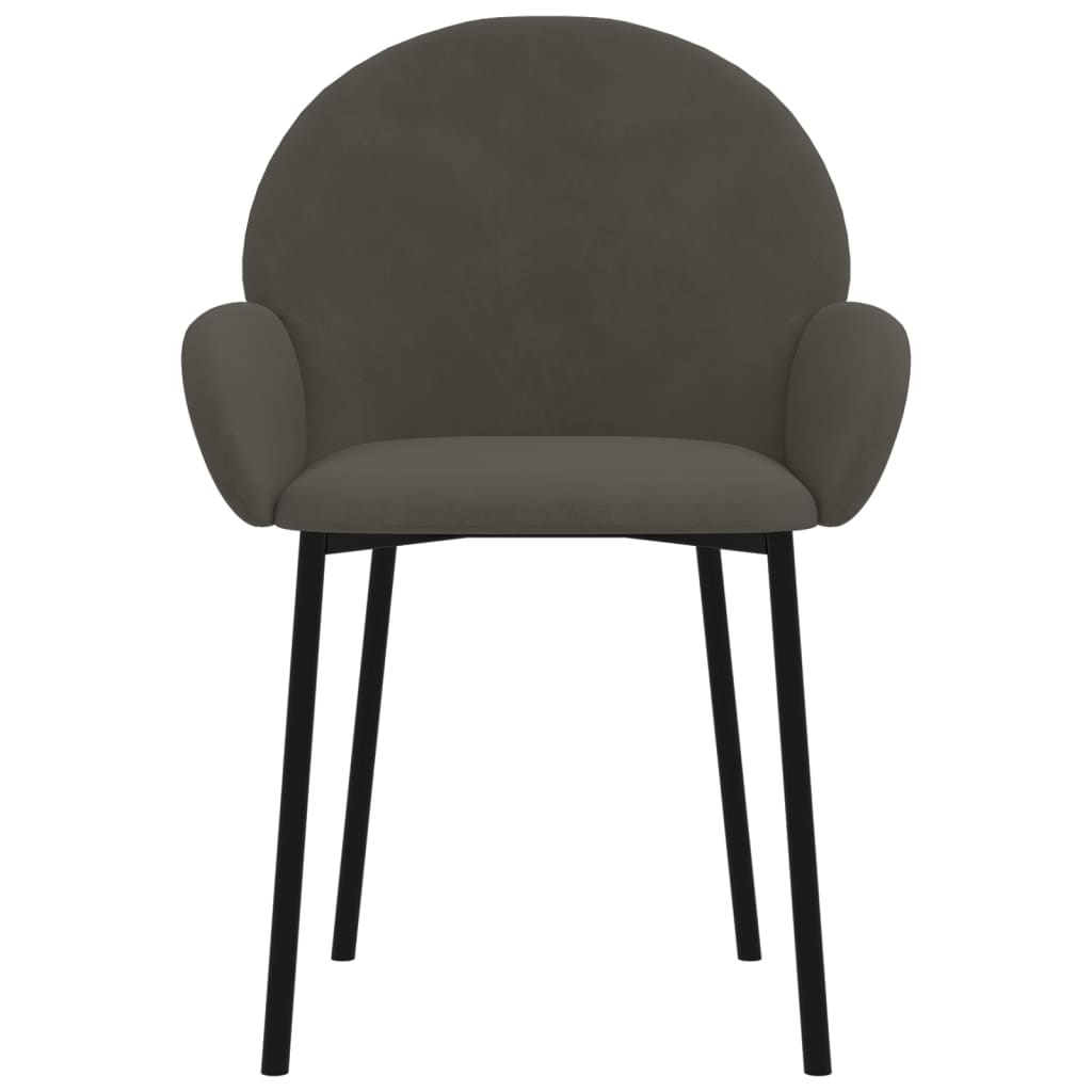 Dining Chairs 2 pcs Dark Grey Velvet