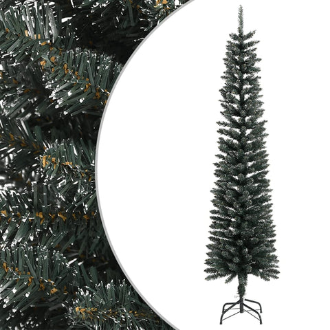 Artificial Slim Christmas Tree with Stand Green 240 cm PVC