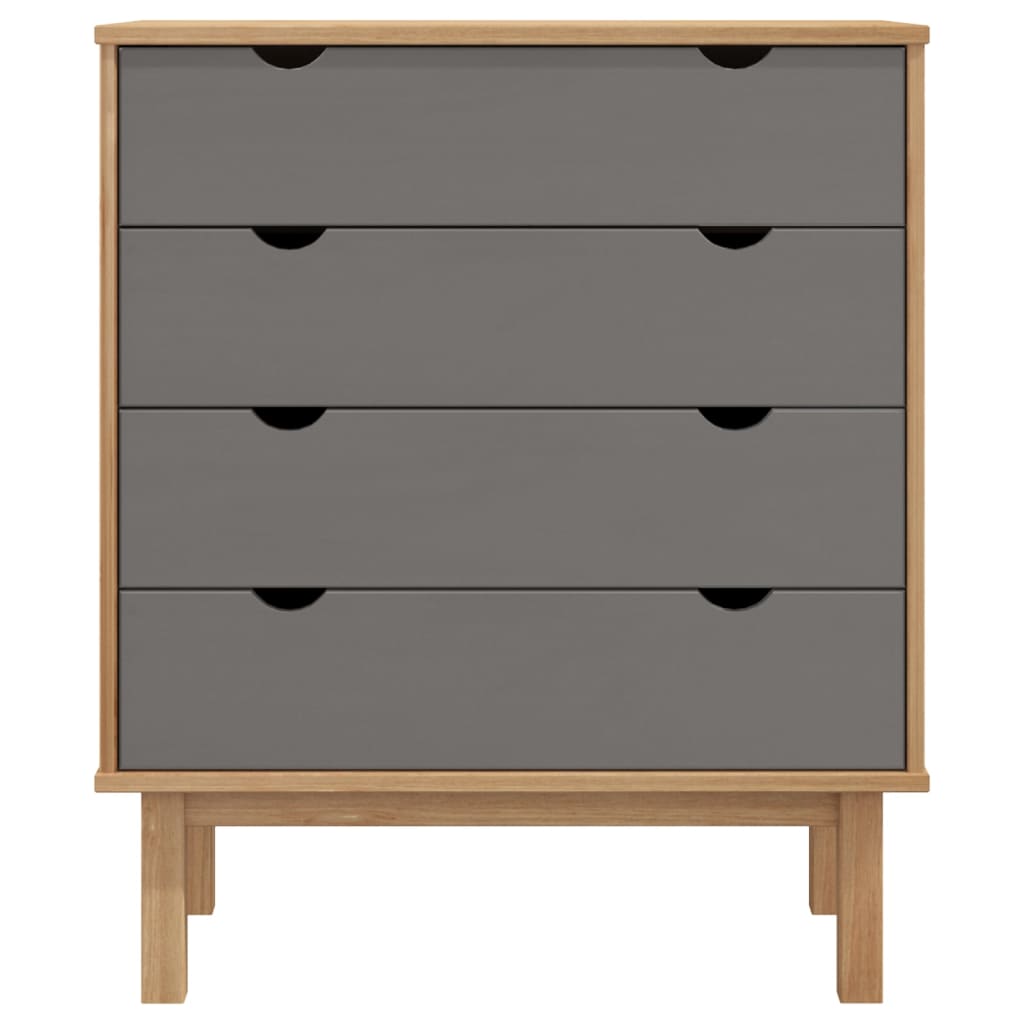 Drawer Cabinet OTTA Brown&Grey Solid Wood Pine