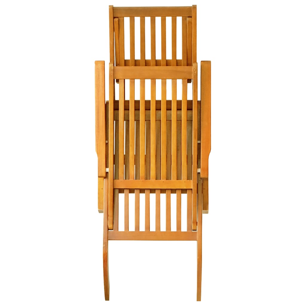 Outdoor Deck Chair with Footrest and Table Solid Wood Acacia