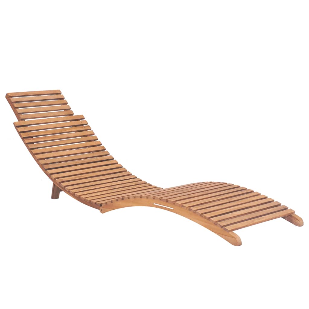 Teak Tranquility: 2-Piece Sun Loungers with Plush Cushions