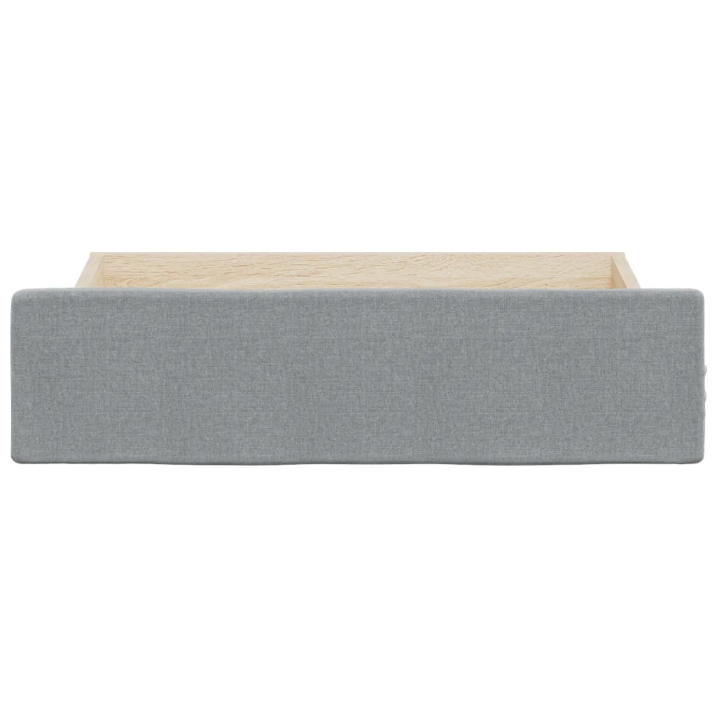 Bed Drawers 2 pcs Light Grey Engineered Wood and Fabric