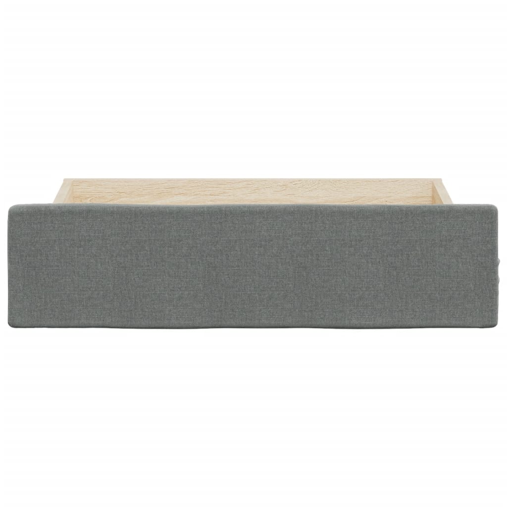 Bed Drawers 2 pcs Dark Grey Engineered Wood and Fabric