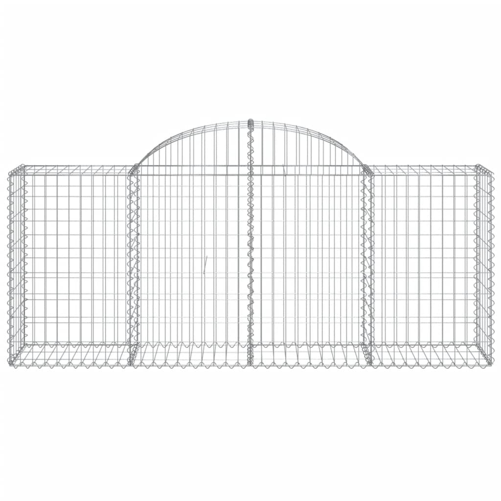 Symphony of Style: Set of 4 Arched Gabion Baskets in Galvanized Iron