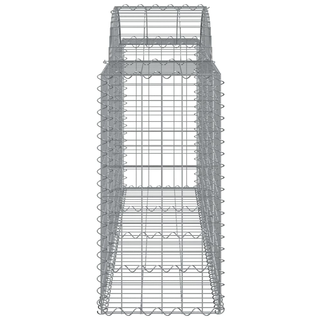 Symphony of Style: Set of 4 Arched Gabion Baskets in Galvanized Iron