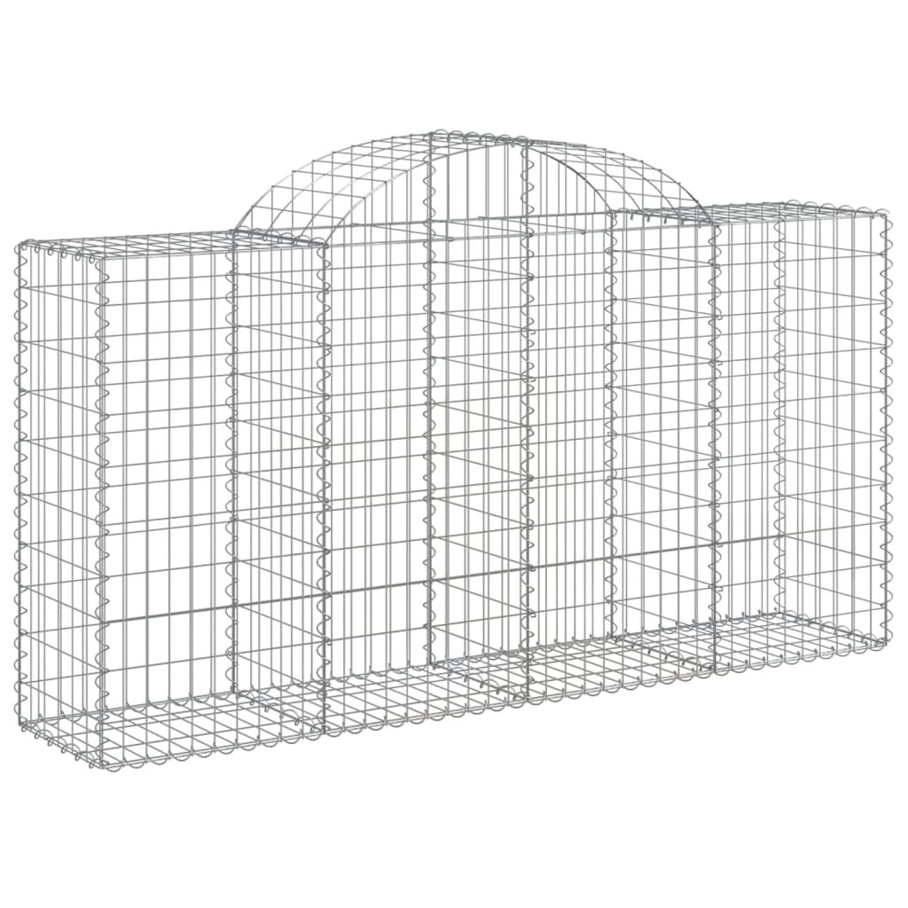 Sturdy Elegance: Set of 4 Galvanized Iron Arched Gabion Baskets