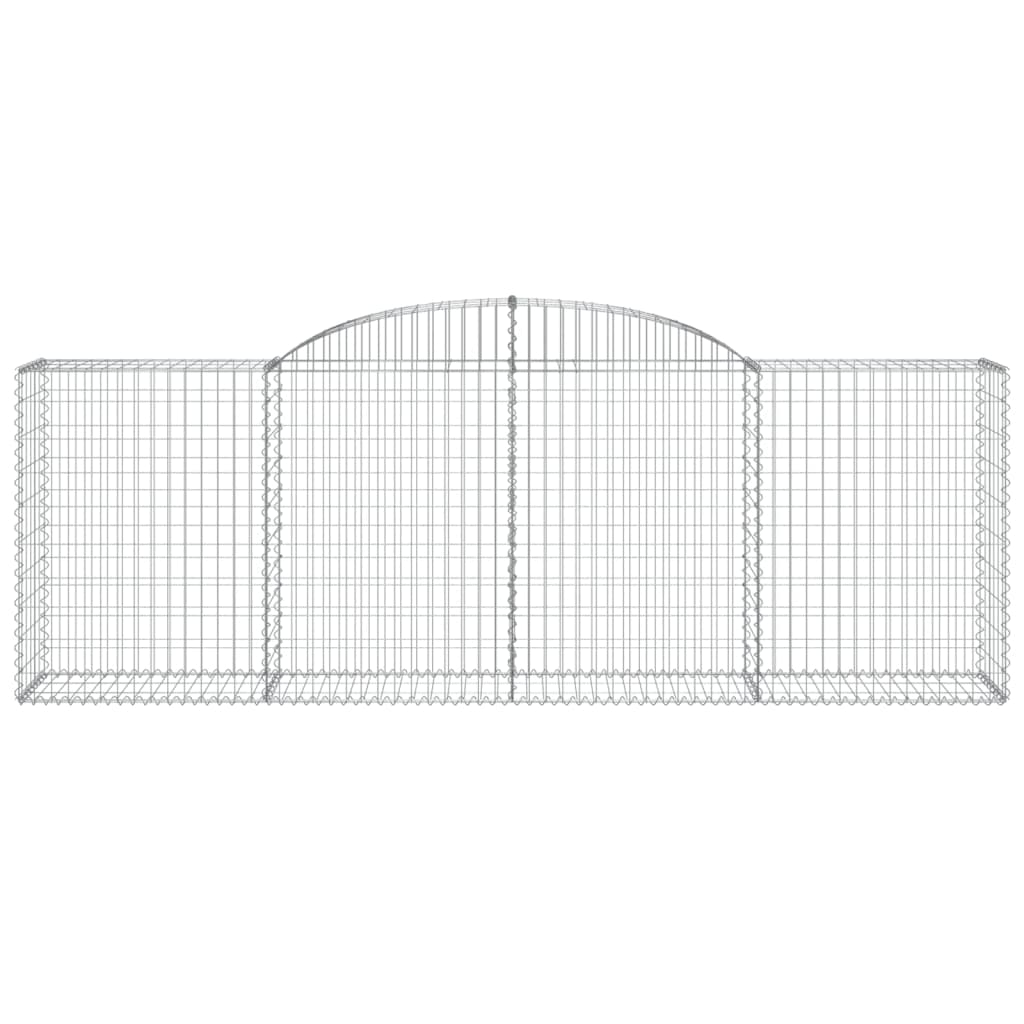 Triple Galvanized Archways: Set of 3 Gabion Baskets in Galvanized Iron