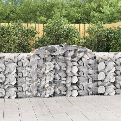 Triple Galvanized Archways: Set of 3 Gabion Baskets in Galvanized Iron