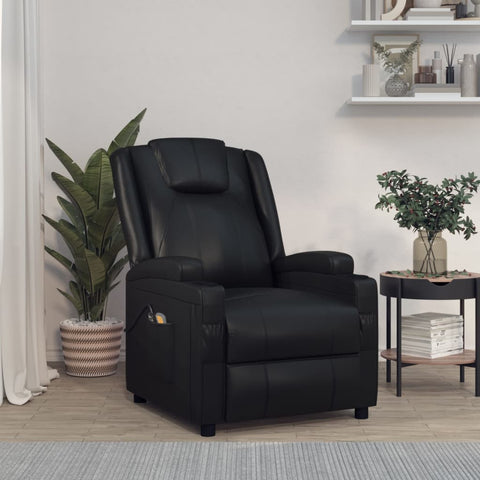 Stand up Massage Chair Black Faux Leather