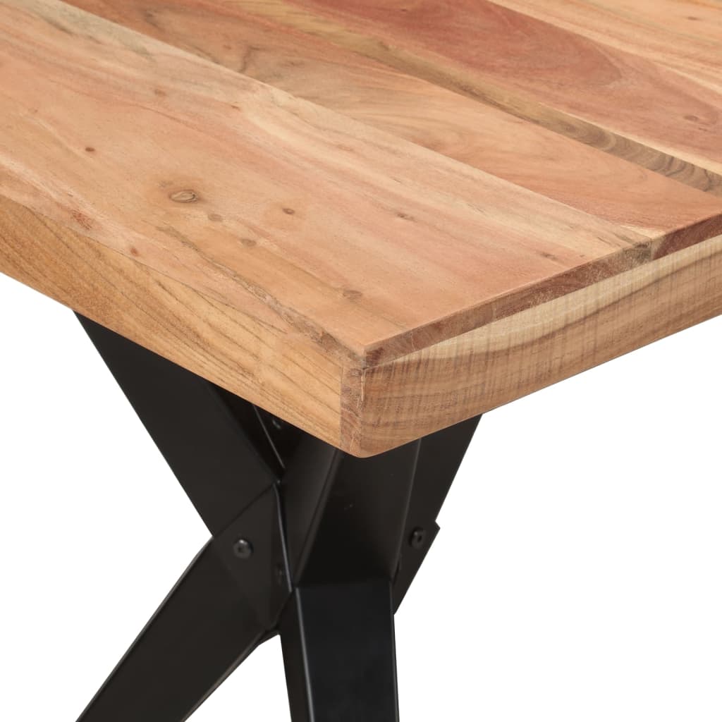 Ebony Aura Acacia Wood Dining Table in Deep Black