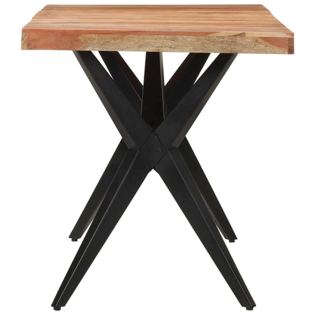 Ebony Aura Acacia Wood Dining Table in Deep Black